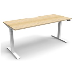 Boost Electric Height Adjustable Desk 1800Wx750D Oak Top White Frame