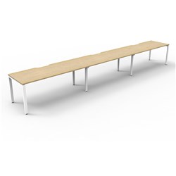 Deluxe Profile Workstation 3 Person No Screen 1800Wx750D Oak Top White Single Frame