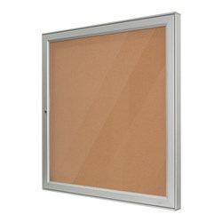 Visionchart Tx Weather Resistant Notice Case 590W X 50D X 1080Mmh Silver/Cork