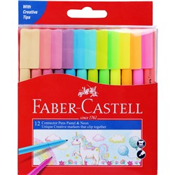 Faber-Castell Connector Marker Assorted Pastel Pack of 12 