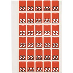 Avery Top Tab 22 Year Code Label 20X30Mm Dark Orange Pack Of 150