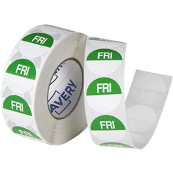 Avery Food Rotation Round Label 24Mm Friday Green Roll Of 1000
