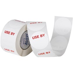 Avery Food Rotation Round Label 40Mm Use By Roll Of 500