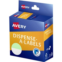 Avery Dispenser Label 24Mm 1/2 Green Dot Pack Of 300