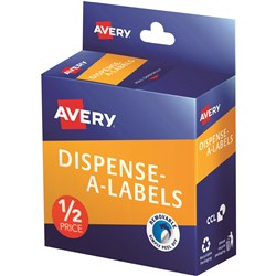 Avery Dispenser Label 24mm 1/2 Price Red Pack of 300