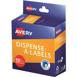 Avery Dispenser Label 24mm 50% Off Marked Red Pack of 300