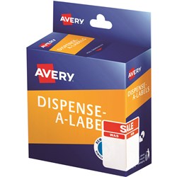 Avery Dispenser Label 60x40mm Sale Was/Now Red Pack of 300