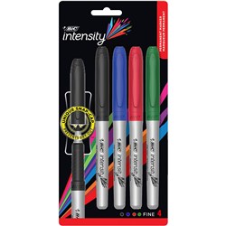 Bic Intensity Permanent Marker Fine Assorted Pack Of 4