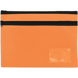 Celco Pencil Case 2 Zips Large 350x260mm Orange