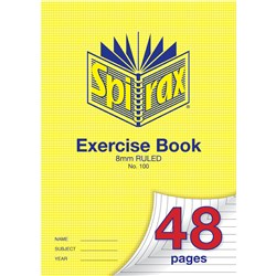 Spirax Exercise Book 100 A4 48 Page 8mm Ruled 