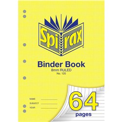 Spirax Binder Book 120 A4 64 Page 8mm Ruled 