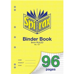 Spirax Binder Book 121 A4 96 Page 8mm Ruled 