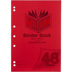 Spirax Binder Book P122 A4 48 Page 8mm Ruled 