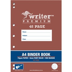 Writer Premium Binder Book A4 8mm Ruled 48 Pages