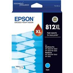 Epson 812XL DURABrite Ultra Ink Cartridge High Capacity Cyan