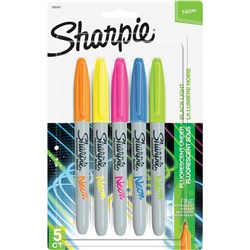 Sharpie Fine Point Marker Neon Permanent 1.0Mm Assorted Pack Of 5