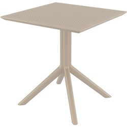 Sky Indoor Outdoor Cafe Table Uv Stabilised Polypropylene 740Hx700Wx700Dmm Taupe