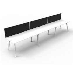 Eternity Workstation 3 Person With Screen 1800Wx750D White Top White Single Frame