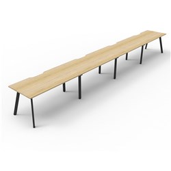 Eternity Workstation 4 Person No Screen 1200Wx750D Oak Top Black Single Frame