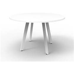 Eternity Round Meeting Table 900Mm Diam Top  White Top White Base