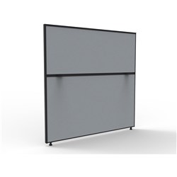 Shush 30 Desk Divider Screens 1200Hx1500W Black Frame Grey Pinnable Fabric