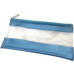 Stat Pvc Mesh Pencil Case 228 X 114Mm  Assorted Colours