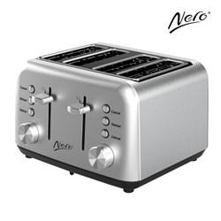 Nero Classic Style 4 Slice Toaster Brushed Stainless Steel