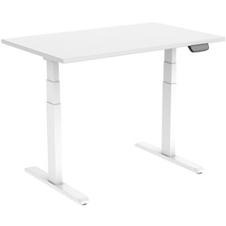 Ergovida Sit-Stand Desk   Straight Electric White Frame White 1500X750Mm Top