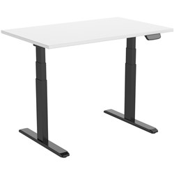 Ergovida Sit-Stand Desk   Straight Electric Black Frame White 1500X750Mm Top