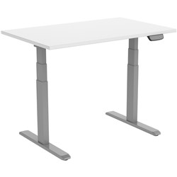 Ergovida Sit-Stand Desk   Straight Electric Grey Frame White 1800X750Mm Top