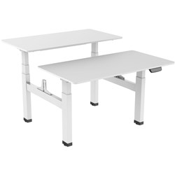 Ergovida Sit-Stand Desk Back To Back Electric White  Frame 1500X750Mm White Top