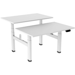 Ergovida Sit-Stand Desk Back To Back Electric White  Frame 1800X750Mm White Top