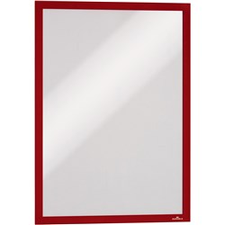 Durable Duraframe  Sign Holder A3 Self-Adhesive Red Pack of  2