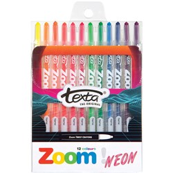 Texta Zoom Crayon Pack12 Neon Colours 