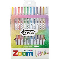 Texta Zoom Crayon Pack12 Metalic Colours  