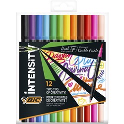 BIC Intensity Dual Tip  Fineliner Assorted Colours Box of 12