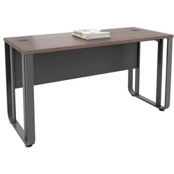 Om Premiere Rectangular Desk  1500W X 750D X 720Mmh Metal Frame Regal Walnut / Charcoal