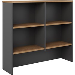 Om Premier Overhead Hutch  W1500 X D325 X H1080Mm Regal Walnut And Charcoal