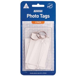 Kevron Id59 Long Oblong  Acrylic Tags With Assorted  Designs Clear Pack Of 2