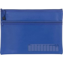 Celco Pencil Case Name  2 Zips Large 350X180Mm  Blue