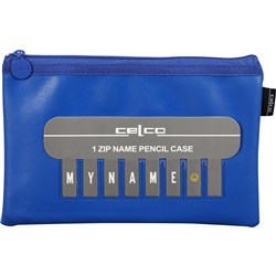 Celco Pencil Case Name 1 Zip Small 225X143Mm Blue