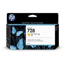 Hp 728 130Ml Yellow  Designjet Ink Cartridge F9J65A