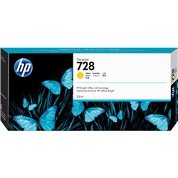 Hp 728 300Ml Yellow  Designjet Ink Cartridge F9K15A