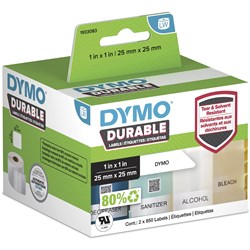 Dymo 1933083 Durable Multi Purpose Labels 25x25mm White Roll of 1700