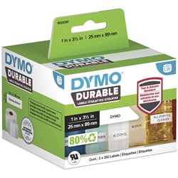 Dymo 1933081 Durable Multi Purpose Labels 25X89Mm White Roll Of 700