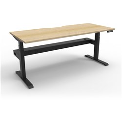 Rapidline B+1Pct1575 No/Bl Single Workstation Natural Oak Top Black Base
