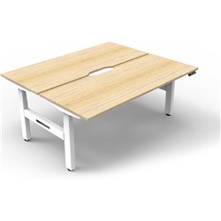 Rapidline B+2P1275 No/Ws  Boost+Back To Back Workstation Natural Oak Top White Base