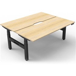 Rapidline B+2P1575 No/Bl  Boost+Back To Back Workstation Natural Oak Top Black Base