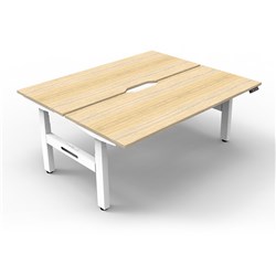 Rapidline B+2P1575 No/Ws  Boost+Back To Back Workstation Natural Oak Top White Base