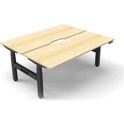 Rapidline B+2P1875 No/Bl  Boost+Back To Back Workstation Natural Oak Top Black Base